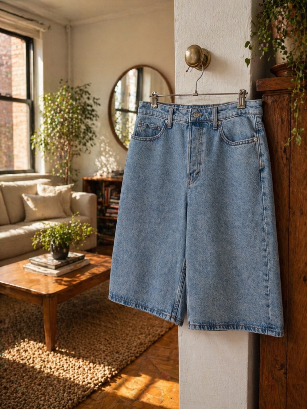 H&M Baggy Bermuda Denim Shorts – Light Wash
